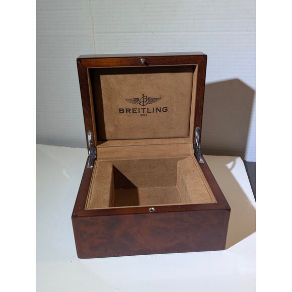Breitling Other - Breitling Luxury Burl Wood Watch Presentation Box High Gloss Timepiece Display